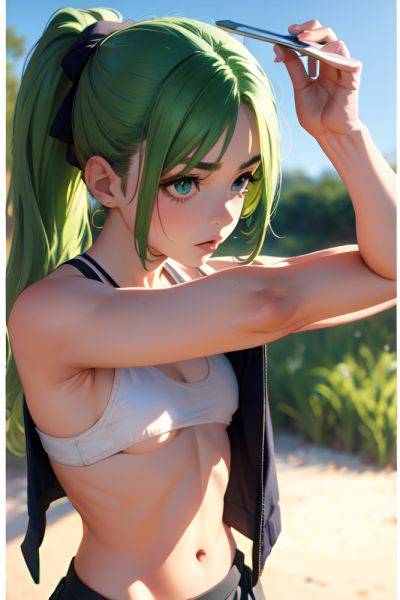 Anime Skinny Small Tits 50s Age Serious Face Green Hair Ponytail Hair Style Light Skin Film Photo Meadow Close Up View Yoga Schoolgirl 3690871130194993823 - AI Hentai - aihentai.co on pornintellect.com