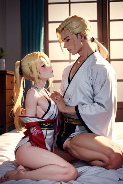 Anime Muscular Small Tits 20s Age Ahegao Face Blonde Slicked Hair Style Light Skin Black And White Bedroom Side View Straddling Kimono 3690902054131519142 - AI Hentai - aihentai.co on pornintellect.com
