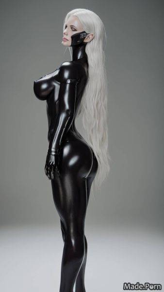 Long hair robot looking at viewer muscular happy stripper tall AI porn - made.porn on pornintellect.com
