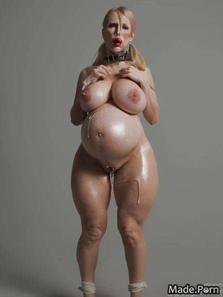 Ball gag collar nude multicolored hair bodybuilder thick thighs facial AI porn - made.porn on pornintellect.com
