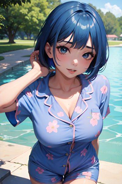 Anime Busty Small Tits 70s Age Ahegao Face Blue Hair Bobcut Hair Style Dark Skin Comic Meadow Close Up View Bathing Pajamas 3691149444250420018 - AI Hentai - aihentai.co on pornintellect.com