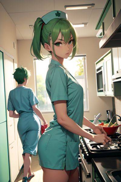 Anime Skinny Small Tits 60s Age Serious Face Green Hair Messy Hair Style Light Skin Crisp Anime Hospital Side View Cooking Nurse 3687995218640876398 - AI Hentai - aihentai.co on pornintellect.com