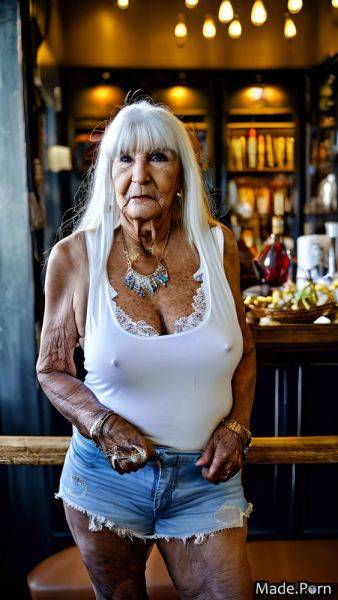 Made saggy tits slutty long hair bangs hair jewelry looking at viewer AI porn - made.porn on pornintellect.com