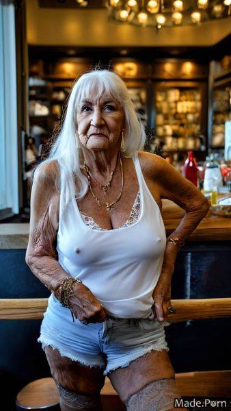 Slutty saggy tits emo tank top woman long hair jewelry AI porn - made.porn on pornintellect.com