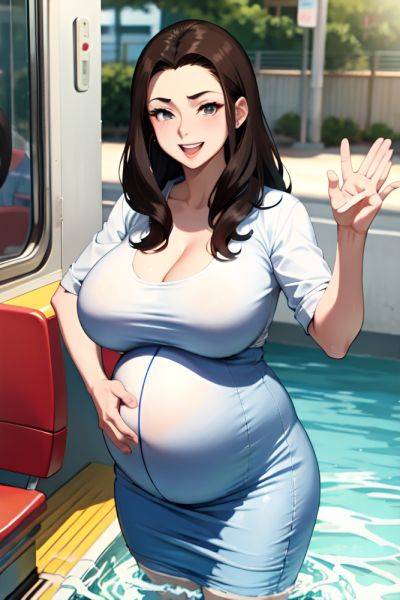 Anime Pregnant Huge Boobs 60s Age Laughing Face Brunette Slicked Hair Style Light Skin Crisp Anime Bus Front View Bathing Teacher 3691215157250560147 - AI Hentai - aihentai.co on pornintellect.com