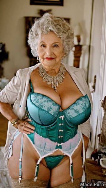 90 messy hair suspender belt made thick thighs lingerie jewelry AI porn - made.porn on pornintellect.com