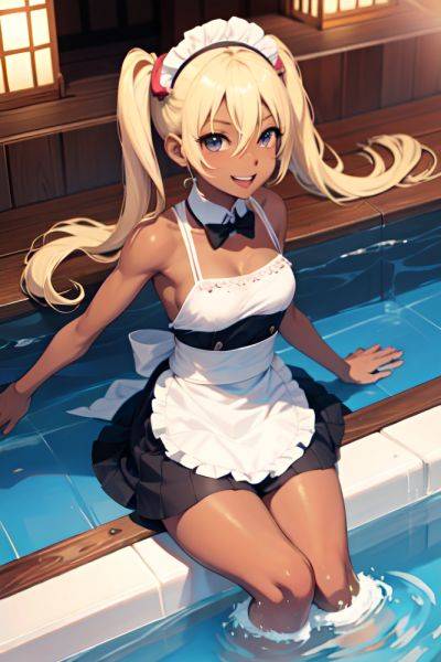 Anime Skinny Small Tits 30s Age Happy Face Blonde Pigtails Hair Style Dark Skin Skin Detail (beta) Hot Tub Front View Jumping Maid 3691767919545985453 - AI Hentai - aihentai.co on pornintellect.com