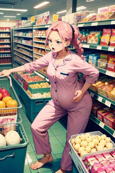 Anime Pregnant Small Tits 40s Age Angry Face Pink Hair Braided Hair Style Light Skin Film Photo Grocery Front View Bending Over Pajamas 3691779513191590243 - AI Hentai - aihentai.co on pornintellect.com