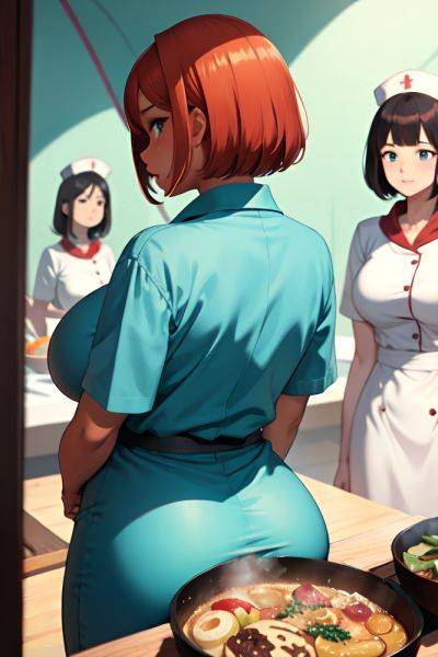 Anime Busty Huge Boobs 40s Age Shocked Face Ginger Bobcut Hair Style Dark Skin Mirror Selfie Tent Back View Cooking Nurse 3691903211016933262 - AI Hentai - aihentai.co on pornintellect.com