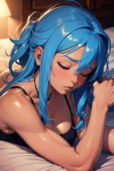 Anime Muscular Small Tits 70s Age Sad Face Blue Hair Messy Hair Style Dark Skin Soft Anime Desert Close Up View Sleeping Goth 3692092619076260639 - AI Hentai - aihentai.co on pornintellect.com