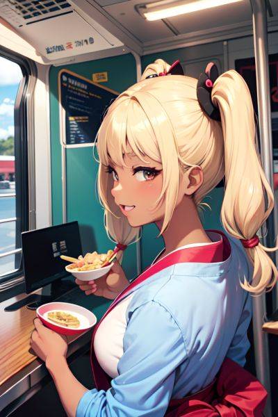Anime Busty Small Tits 80s Age Happy Face Blonde Pigtails Hair Style Dark Skin Comic Bus Back View Eating Geisha 3692251103199032968 - AI Hentai - aihentai.co on pornintellect.com
