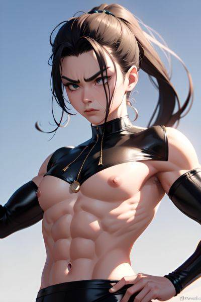 Anime Muscular Small Tits 18 Age Serious Face Black Hair Slicked Hair Style Light Skin 3d Moon Close Up View T Pose Goth 3692274296194322882 - AI Hentai - aihentai.co on pornintellect.com
