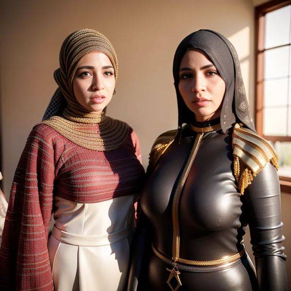 , Arabs,(2women:2),twenties,(RAW photo, best quality, masterpiece:1.1), (realistic, photo-realistic:1.2), ultra-detailed, ultra high res, physically-based rendering,(adult:1.5) - pornmake.ai on pornintellect.com