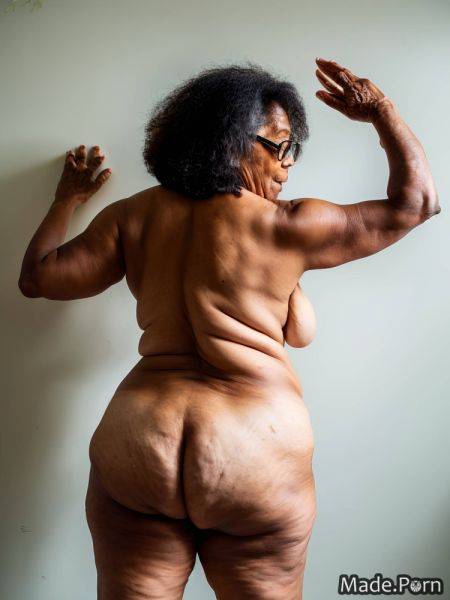Glasses muscular looking back woman bodybuilder 80 thighs AI porn - made.porn on pornintellect.com