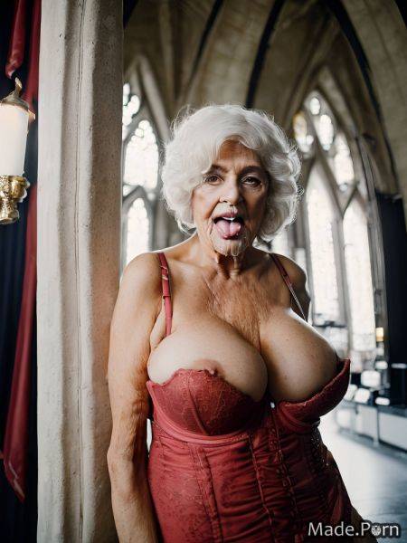 Woman glasses saggy tits nipples huge boobs standing white hair AI porn - made.porn on pornintellect.com
