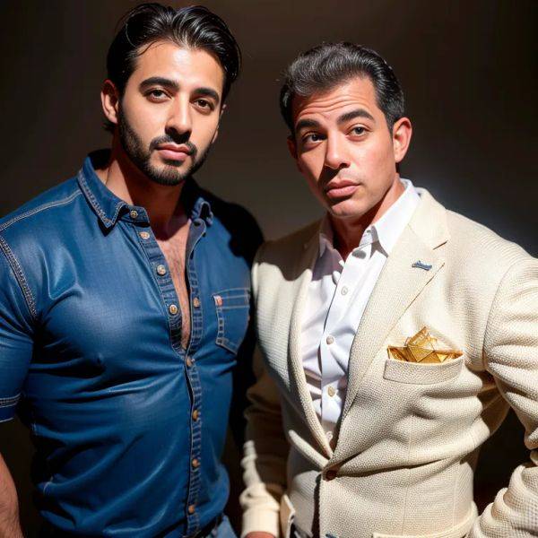 , Arabs,(2men:2), manly man,twenties,(RAW photo, best quality, masterpiece:1.1), (realistic, photo-realistic:1.2), ultra-detailed, ultra high res, physically-based rendering,(adult:1.5) - pornmake.ai on pornintellect.com