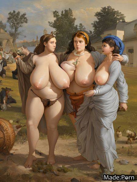 Long hair tall threesome thick gigantic boobs glow nipples AI porn - made.porn on pornintellect.com