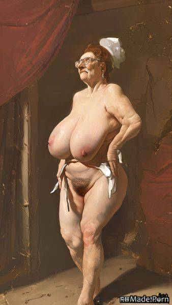 Natural tits flashing tits busty one piece swimsuit ginger hairy looking at viewer AI porn - made.porn on pornintellect.com