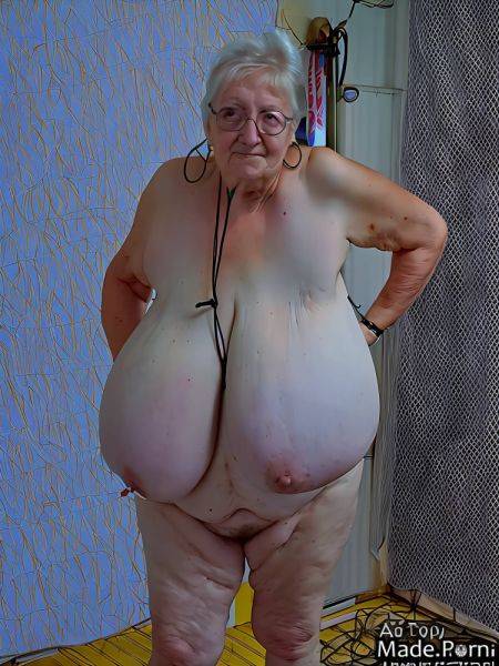 Woman short sun tanning huge boobs white hair messy hair strip club AI porn - made.porn on pornintellect.com