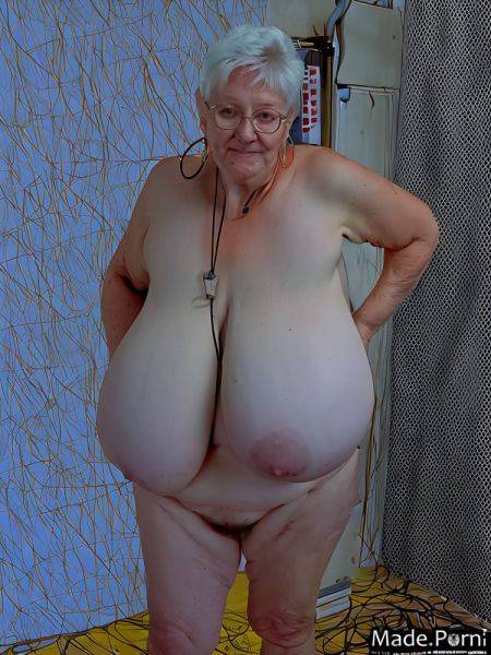 White hair full shot bbw chubby standing hairy long hair AI porn - made.porn on pornintellect.com