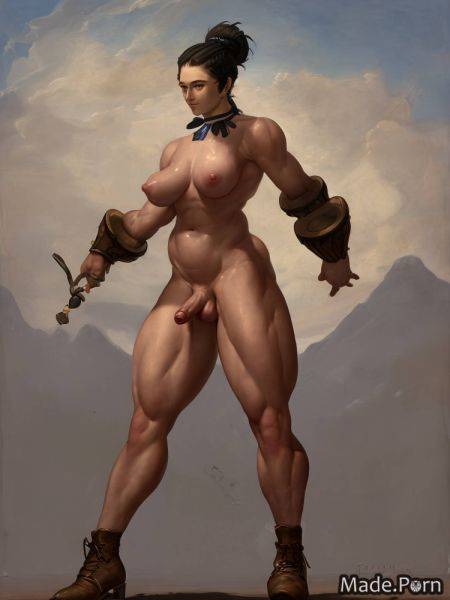 Futanari nipples caucasian thick thighs saggy tits french braid bodybuilder AI porn - made.porn - France on pornintellect.com