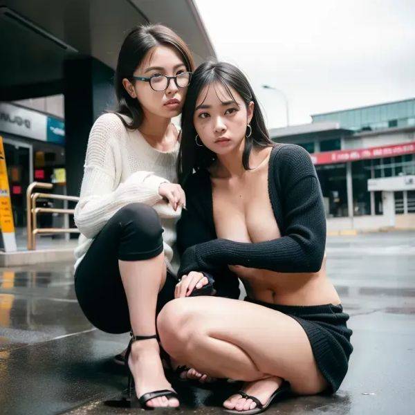 ,(2women:2),twenties,(RAW photo, best quality, masterpiece:1.1), (realistic, photo-realistic:1.2), ultra-detailed, ultra high res, physically-based rendering,short hair,bobcut,black hair,hair behind ear,bangs,black - pornmake.ai on pornintellect.com