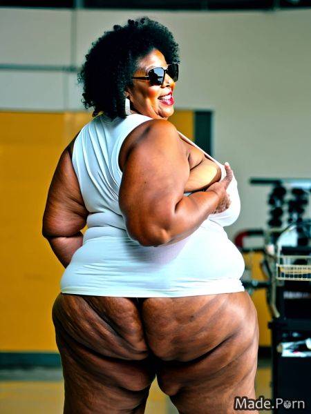 Thick thighs wild afro seductive chubby thighs fat oversized shirt AI porn - made.porn on pornintellect.com
