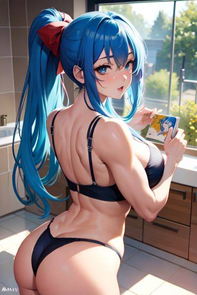 Anime Muscular Huge Boobs 18 Age Ahegao Face Blue Hair Straight Hair Style Light Skin Painting Bathroom Back View Gaming Lingerie 3688857220040734733 - AI Hentai - aihentai.co on pornintellect.com