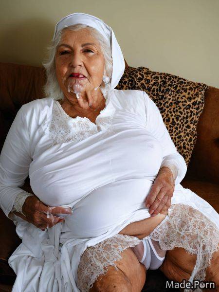 Lipstick flashing tits white hair tanned skin ssbbw sitting caucasian AI porn - made.porn on pornintellect.com