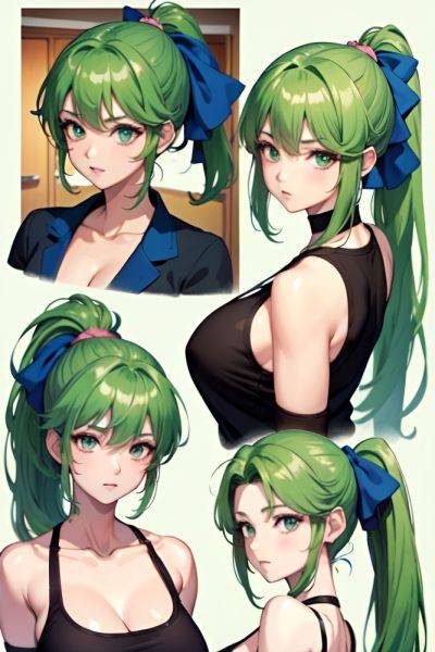 Anime Skinny Huge Boobs 80s Age Shocked Face Green Hair Ponytail Hair Style Light Skin Watercolor Kitchen Side View On Back Teacher 3688996376982721725 - AI Hentai - aihentai.co on pornintellect.com