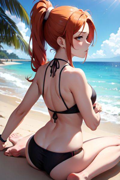 Anime Busty Small Tits 20s Age Sad Face Ginger Ponytail Hair Style Light Skin Charcoal Beach Back View Straddling Teacher 3689205112550517440 - AI Hentai - aihentai.co on pornintellect.com
