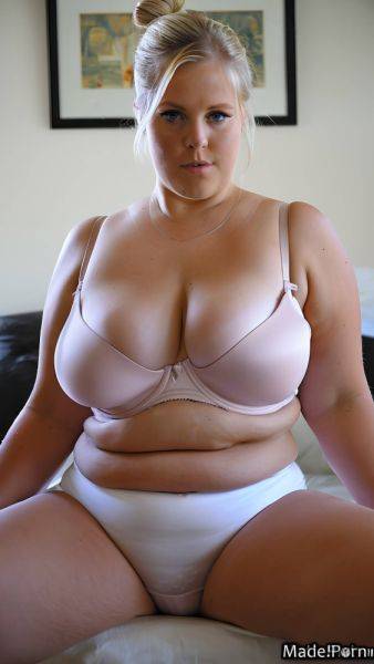 Scandinavian chubby push-up bra light tan lines cotton sitting AI porn - made.porn on pornintellect.com