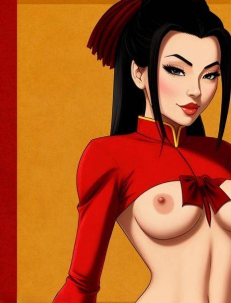 Raven-haired anime beauty Azula strips in a solo and shows her big tits - pornpics.com on pornintellect.com