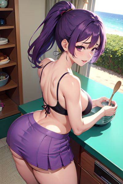Anime Busty Small Tits 50s Age Ahegao Face Purple Hair Ponytail Hair Style Light Skin Vintage Beach Back View Cooking Mini Skirt 3696101110785835360 - AI Hentai - aihentai.co on pornintellect.com