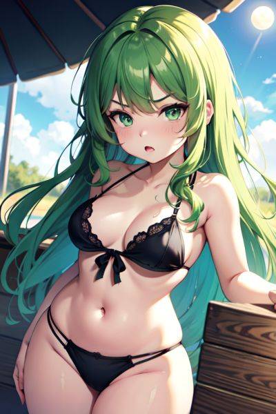 Anime Chubby Small Tits 40s Age Angry Face Green Hair Messy Hair Style Light Skin Dark Fantasy Moon Close Up View Gaming Bikini 3696290518844995618 - AI Hentai - aihentai.co on pornintellect.com