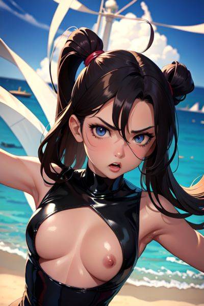 Anime Busty Small Tits 18 Age Angry Face Brunette Slicked Hair Style Dark Skin Dark Fantasy Yacht Front View On Back Latex 3696491524511164541 - AI Hentai - aihentai.co on pornintellect.com
