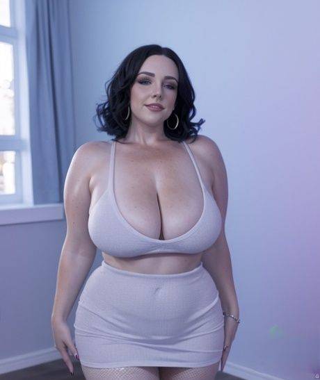 Chubby AI generated model Adriadri shows her hot cleavage and huge boobs - pornpics.com on pornintellect.com