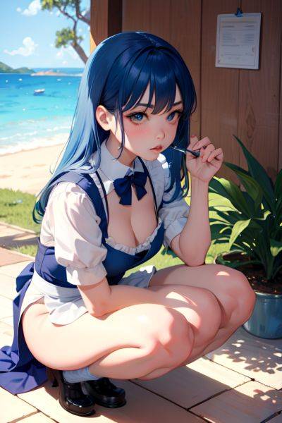 Anime Busty Small Tits 70s Age Pouting Lips Face Blue Hair Straight Hair Style Light Skin Painting Underwater Side View Squatting Maid 3696711856335076634 - AI Hentai - aihentai.co on pornintellect.com