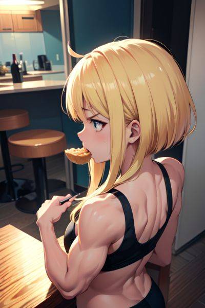 Anime Muscular Small Tits 30s Age Angry Face Blonde Bangs Hair Style Dark Skin Soft Anime Club Back View Eating Goth 3696762106411319427 - AI Hentai - aihentai.co on pornintellect.com