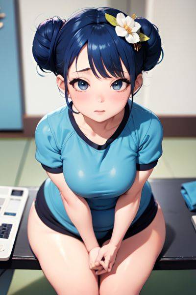 Anime Chubby Small Tits 50s Age Orgasm Face Blue Hair Hair Bun Hair Style Dark Skin Soft + Warm Gym Close Up View Working Out Geisha 3696820089511654529 - AI Hentai - aihentai.co on pornintellect.com