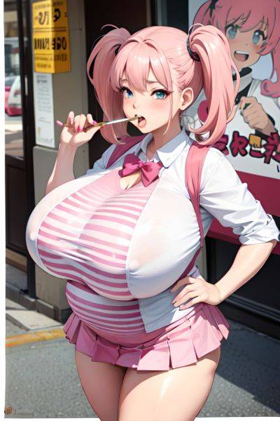 Anime Pregnant Huge Boobs 60s Age Shocked Face Pink Hair Pigtails Hair Style Light Skin Watercolor Strip Club Front View Eating Mini Skirt 3697399909989675678 - AI Hentai - aihentai.co on pornintellect.com
