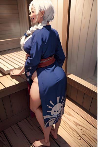 Anime Pregnant Small Tits 70s Age Laughing Face White Hair Braided Hair Style Dark Skin Painting Sauna Back View On Back Kimono 3697523605056431250 - AI Hentai - aihentai.co on pornintellect.com