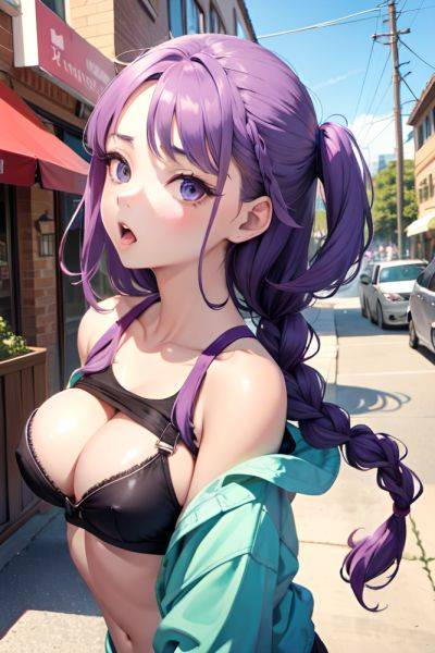 Anime Busty Small Tits 18 Age Shocked Face Purple Hair Braided Hair Style Light Skin Film Photo Bar Side View Plank Bra 3697531335997610922 - AI Hentai - aihentai.co on pornintellect.com