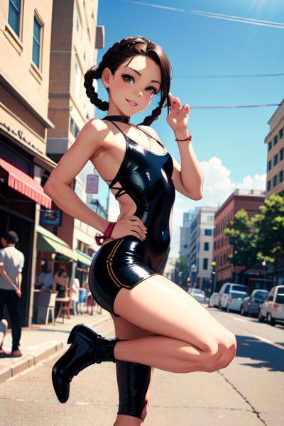 Anime Skinny Small Tits 20s Age Happy Face Brunette Braided Hair Style Light Skin Film Photo Bar Side View Jumping Latex 3697689819859108687 - AI Hentai - aihentai.co on pornintellect.com