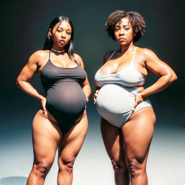 Black people, ,(2women:2),thirties,(RAW photo, best quality, masterpiece:1.1), (realistic, photo-realistic:1.2), ultra-detailed, ultra high res, physically-based rendering,huge ass,(tan:1.2),pregnant,choker,high socks,from - pornmake.ai on pornintellect.com