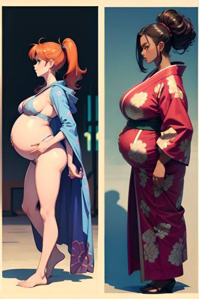 Anime Pregnant Small Tits 80s Age Serious Face Ginger Slicked Hair Style Dark Skin Cyberpunk Party Side View Plank Kimono 3698045443153723124 - AI Hentai - aihentai.co on pornintellect.com