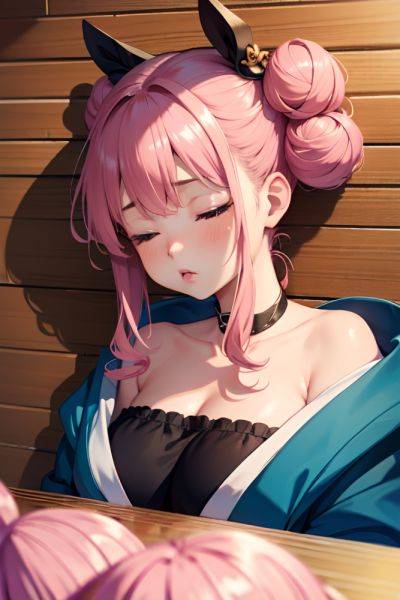 Anime Chubby Small Tits 18 Age Pouting Lips Face Pink Hair Hair Bun Hair Style Light Skin Dark Fantasy Prison Close Up View Sleeping Geisha 3698196196931987098 - AI Hentai - aihentai.co on pornintellect.com