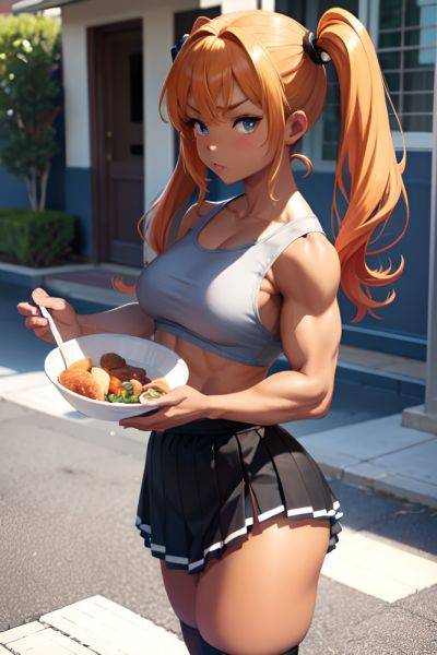 Anime Muscular Small Tits 50s Age Serious Face Ginger Pigtails Hair Style Dark Skin Black And White Street Side View Cooking Mini Skirt 3698273506351508861 - AI Hentai - aihentai.co on pornintellect.com