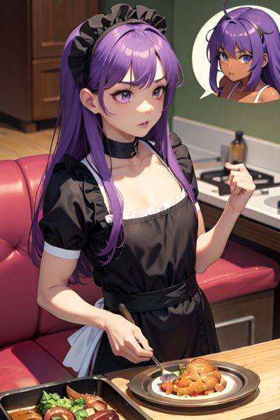 Anime Muscular Small Tits 80s Age Shocked Face Purple Hair Straight Hair Style Dark Skin Charcoal Couch Side View Cooking Maid 3698308295586844772 - AI Hentai - aihentai.co on pornintellect.com