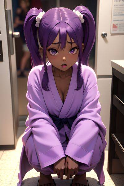 Anime Busty Small Tits 80s Age Shocked Face Purple Hair Pigtails Hair Style Dark Skin 3d Mall Front View Squatting Bathrobe 3698408797814656377 - AI Hentai - aihentai.co on pornintellect.com